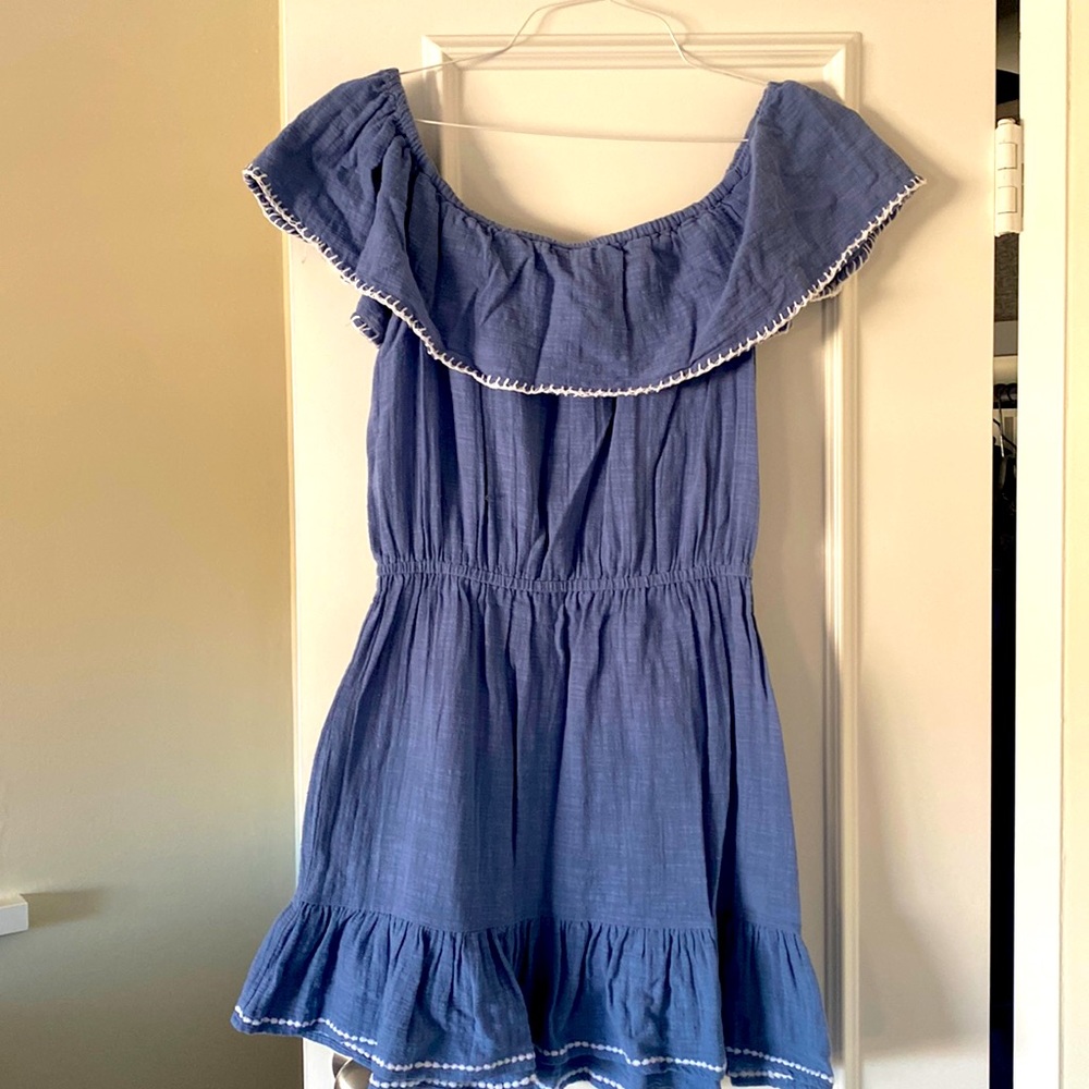 Elan Chambray off the shoulder dress